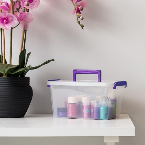 IRIS USA Storage Bins with Lids |Made in USA| 5 Qt - (6-Pack) - Clear - Image 3