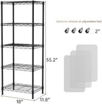 SINGAYE Small Wire 5 Adjustable Shelves Pantry Metal Shelf Floor Organizer - Image 3