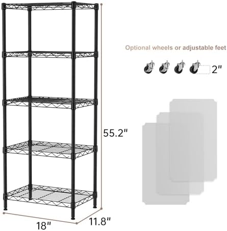 SINGAYE Small Wire 5 Adjustable Shelves Pantry Metal Shelf Floor Organizer - Image 3
