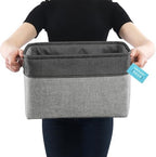 OrganiHaus 15x11in Canvas Storage Baskets 3 Pack - Fabric Bins for Shelves - Image 3
