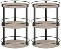 YATINEY Spice Rack, Set of 2 Lazy Susan Organizer, 3-Tier Turntable Organizer, Rotating Spice Rack Organizer For Cabinet, Compact and Versatile, Greige and Black SR23L2BG by Yatiney