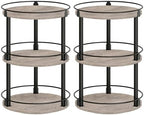 YATINEY Spice Rack, Set of 2 Lazy Susan Organizer, 3-Tier Turntable Organizer, Rotating Spice Rack Organizer For Cabinet, Compact and Versatile, Greige and Black SR23L2BG by Yatiney