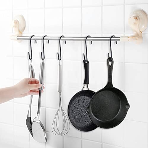ESFUN 30 Pack Heavy Duty S Hooks 4 inch Black S Shaped Hooks Hanging Hangers Pan Pot Holder Rack Hooks for Kitchenware Spoons Pans Pots Utensils Clothes Bags Towels Plants - Image 3