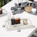 Luxspire Bathroom Vanity Tray Ceramic Jewelry Dish, M, Marble White - Image 2