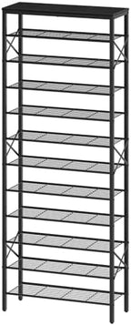 YATINEY 12 Tier Shoe Rack, Large Capacity Shoe Storage Organizer Holds 48 Pairs, Sturdy and Stable, for Entryway, Hallway, Closet, Dorm Room, Black SS12BB by Yatiney