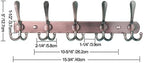 Dseap Wall Mounted Coat Rack - 5 Tri Hooks, Heavy Duty, Stainless Steel, Metal Coat Hook Rail for Coat Hat Towel Purse Robes Mudroom Bathroom Entryway (Antique Copper, 2 Packs) - Image 5