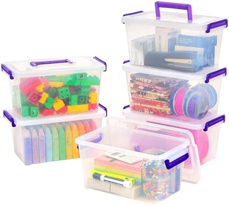 IRIS USA Storage Bins with Lids |Made in USA| 5 Qt - (6-Pack) - Clear by IRISUSA