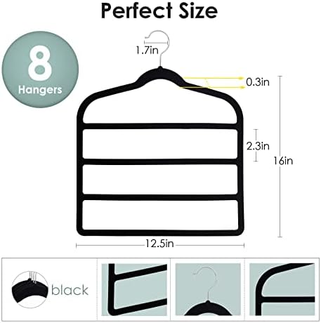 Velvet Hangers Space Saving Non Slip Pant Velvet Hangers Multi Layer Hanger - Image 6