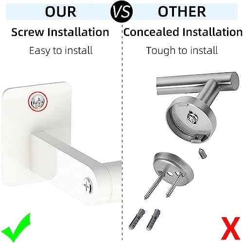 Bathroom Towel Bar, 24 Inch Towel Racks for Bathroom Wall Mounted, Heavy Duty Bath Hand Towel Holder Organizer, Modern Home Decor Towel Rod Bathroom Hardware Accessories, White - Image 2