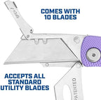 Sheffield 12346 Lock Back Utility Knife 4 Pack with 10 Utility Knife Blades - Image 3