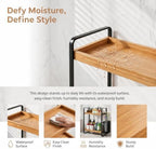 LEMIKKLE 2-Tier Wood Bathroom Counter Organizer with Basket,Waterproof Vanity Perfume Skincare Storage for Bathroom, Kitchen, Dresser - Image 4