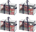 VENO 4 Pack Heavy Duty Moving Bags, Extra Large Storage Bags with Reinforced Handles & Strong Zippers, Foldable & Reusable Moving Box Alternative for Clothes & Dorm Storage by Veno