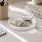 Crystal Round Vanity Tray, Bling Rhinestone Decorative Tray for Jewelry, Perfume, Keys and Watches, Sparkle Organizer Tray for Dresser, Bedroom and Entryway - Image 3