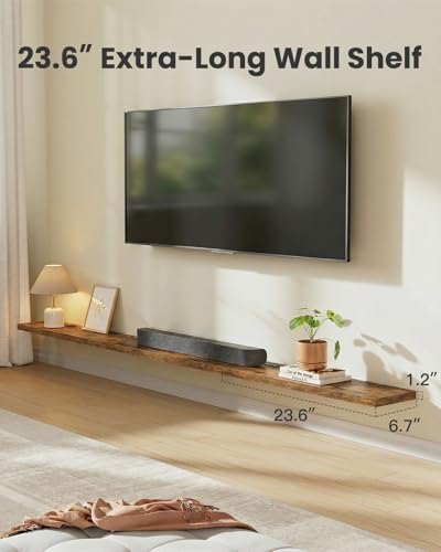 Amada 23.6" Floating Shelves for Wall Decor & Storage, Set of 3, Brown - Image 4