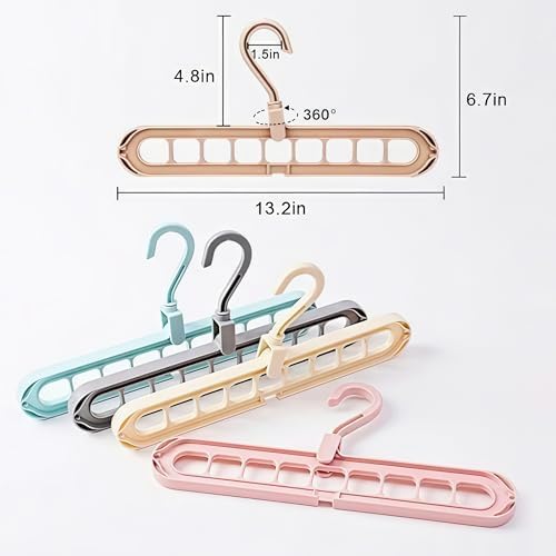 9 Space-Saving Hangers Heavy-Duty PP Plastic Tiered Hanger Organizer with Non-Slip Foldable Design, for Closet (Random, 5) - Image 3