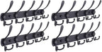 Dseap Coat Rack Wall Mounted - 5 Tri Hooks, Heavy Duty, Stainless Steel, Metal Coat Hook Rail for Coat Hat Towel Purse Robes Mudroom Bathroom Entryway (Black, 4 Packs) by Dseap