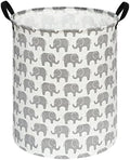 Collapsible Kids Laundry Basket Clothes Hamper, Foldable Storage Organizer Bin, Toy Clothes Storage with Handles for Boys Girls Bedroom, Room Decor (Elephant) by Unknown