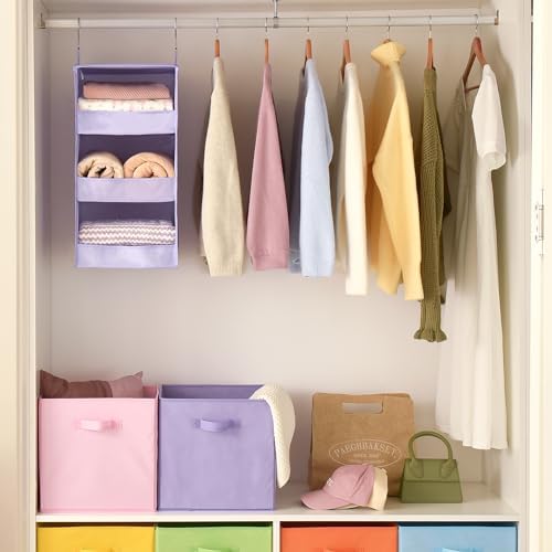 GRANNY SAYS 3-Shelf Hanging Closet Organizer, Foldable Storage, Purple | 33 lb Capacity, No-Sag Support, Keeps Clothes Neat, Folds Flat, Fits RV, Dorm & Small Closets - Image 4