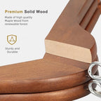 TOPIA HANGER Wooden Hangers 30 Pack, Space Saving Coat Hanger with 360° Swivel Cascading Loop Hook, Non Slip Pants Bar and Shoulder Notches for Camisole, Jacket, Suit (Walnut) -CT74WA30 - Image 5
