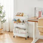 MAX Houser 3-Tier Rolling Utility Cart with Caster Wheels,Easy Assembly, for Kitchen, Bathroom (White) (Pack of 3) - Image 4