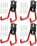 Garage Hooks Heavy Duty, Medium Square Hooks Wall Mount, Anti-Slip PVC Coated Steel Utility Storage Organizer for Hanging Ladders, Bikes, Garden Tools and Hoses 4 Packs by Unknown