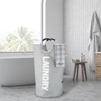 Caroeas 125L Laundry Basket,Large Laundry Hamper, Laundry Bag with Padded Handles, Clothes Hamper Stands Up Well, Collapsible Free Standing Easy Storage Washing Bin (Light Grey,125L) - Image 6
