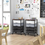 SYKIARIOL Utility Cart with 4 Drawers, Light Grey - Image 2