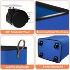 SpaceTrove Rolling Laundry Basket with Wheels, Laundry Hamper, 100L, Blue - Image 5