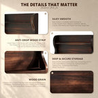 Acacia Wood Mail Organizer Wall Mount with 7 key Hooks Entryway, Dark Brown - Image 6