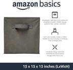 Amazon Basics Collapsible Fabric Storage Cube Bins Organizer with Handles for Organizing, Sturdy, Gray, 13 x 13 x 13 inch, 6-Pack - Image 2