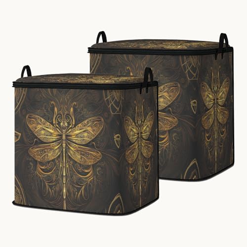 2pcs closet organizers and storage under bed,clothing blanket sweater sheet bedding comforter duvet quilt pillow toy storage bags with lids,dorm room essentials for containers 95L by BestSellers