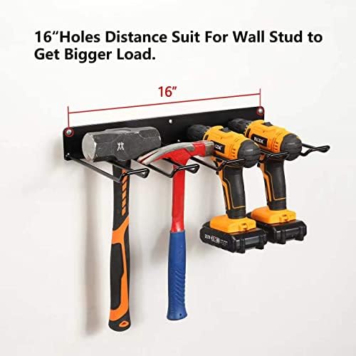 UU-Major Drill Holder Wall Mount,Power Tool Organizer,Heavy Duty Garage Tool Organizers and Storage,2 Pack Power Tool Storgae Racks Set Solid Metal Black… - Image 4