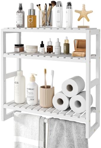 Galood Over The Toilet Storage Bathroom Shelves Wall Mounted 3 Tier White by Galood