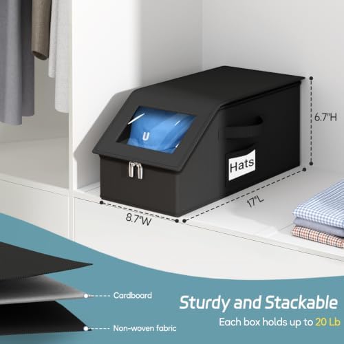 AOODA Stackable Hat Storage Box for Baseball Caps, Holds 12 Caps - Image 3