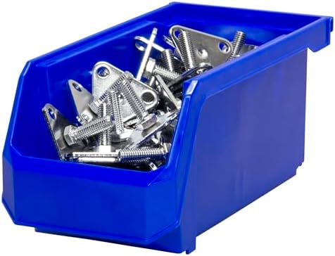 ReadySpace Medium Stackable Plastic Storage Bins, 8-Pack, Blue - Image 4