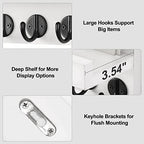 Lwenki Key Holder for Wall, Decorative Key and Mail Holder with Shelf Has Large Key Hooks for Bags, Coats, Umbrella – Paulownia Wood Key Hanger with Mounting Hardware (9.8”W x 6.7”H x 4.2”D) - Image 3