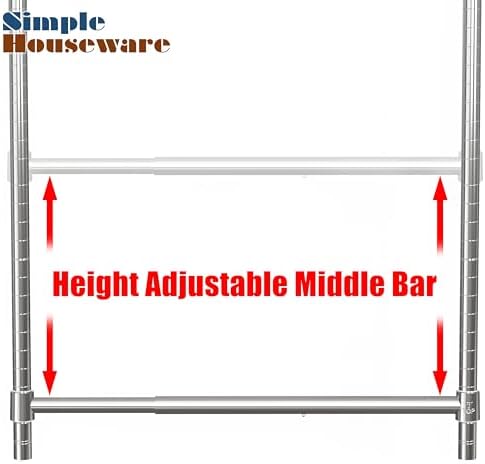 Simple Houseware Adjustable Closet Hanging Rod, Chrome - Image 4