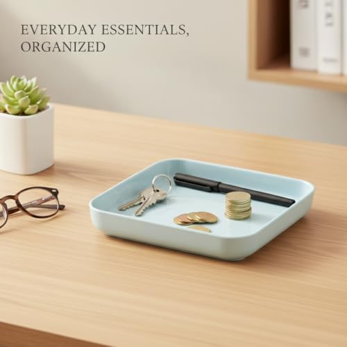 Square Storage Tray for Desk and Entryway Organization - Durable PP Catchall Dish for Keys, Coins, and Jewelry (7.5 x 7.5 Inches) - Image 3