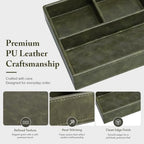GORESE Valet Tray for Men, Leather Tray EDC Desk Organizer, Olive Green - Image 4