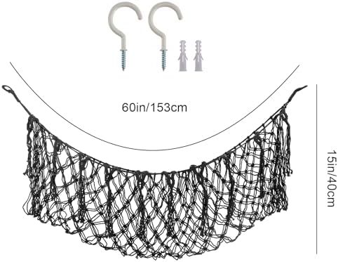 Sports Ball Storage Net,Hanging Basket Organizer Net for Basketballs,Volleyballs Soccer, Sport Equipment Organizer Storage Mesh Bag,Garage Ball Storage,Football Soccer Sports Ball Mesh Net - Image 2