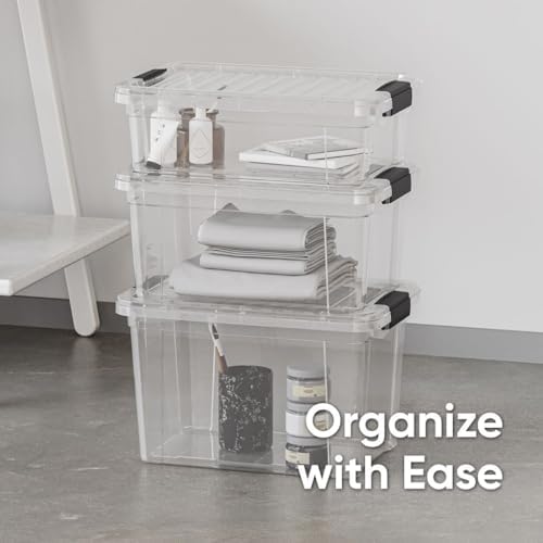 Superio 8.7 Quart Clear Plastic Storage Boxes with Lids, Stackable Organizer Containers, BPA-Free Storage Bins for Home, Office, School & Dorm, 8 Pack - Image 7