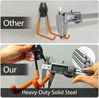 3-H Heavy Duty Garage Wall Hooks 20 Pack, Anti-Slip PVC Coating Wall Mount Garage Storage Utility Hooks, Heavy Load Organizer for Ladders, Yard Tools, Shovel, Weed Eater, Hoses & Bulk Items,Orange - Image 3
