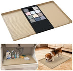 URMONA Waterproof Silicone Under Sink Mat 28'' x 19'' Shelf Liner for Kitchen and Bathroom, Cabinet and Counter Protector, Storage and Organizers, Litter Mat, Pet Cat Puppy Essentials(Khaki) by URMONA