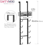 SWTYMIKI Hanging Towel Racks for Bathroom - 6 Tier Over The Door & Wall Mounted Bath Rolled Towel Storage Organizer Holder for Small Bathroom, RV, Camper, Black (Patented) - Image 6