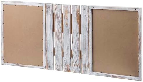 MyGift 3 Panel Wall Mounted Entryway Bulletin Board Combo Set with Shabby White Washed Solid Wood Frame, Chalkboard, Cork Board, Black Metal Mail Basket, and Hanging Rail - Image 6