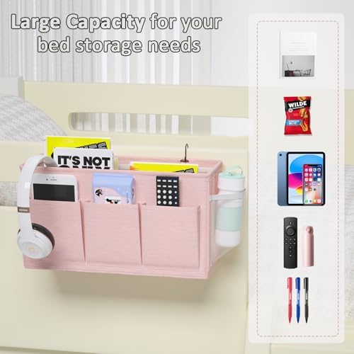 Bedside Caddy Storage Organizer for Bed Rails, Bed Caddy with 6 Pockets - Image 5