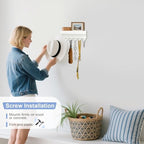RELBRO Magnetic Key Holder for Fridge, Key Rack with Shelf, White - Image 6