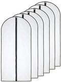 Garment Bags for Hanging Clothes (Set of 6) Black Side Breathable Garment Bag Clothes Cover Clear Full Zipper Bags for Suit Clothes Storage (24'' x 48'', Black) by HomeClean