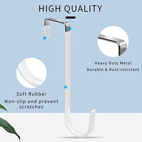 FYY Over the Door Hooks, Single-Hanger 6 Pack, Fits Doors 1.6" White - Image 3