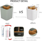 Bamboo Toothbrush Holder for Bathrooms Toothpaste Organizer - Green - Image 4